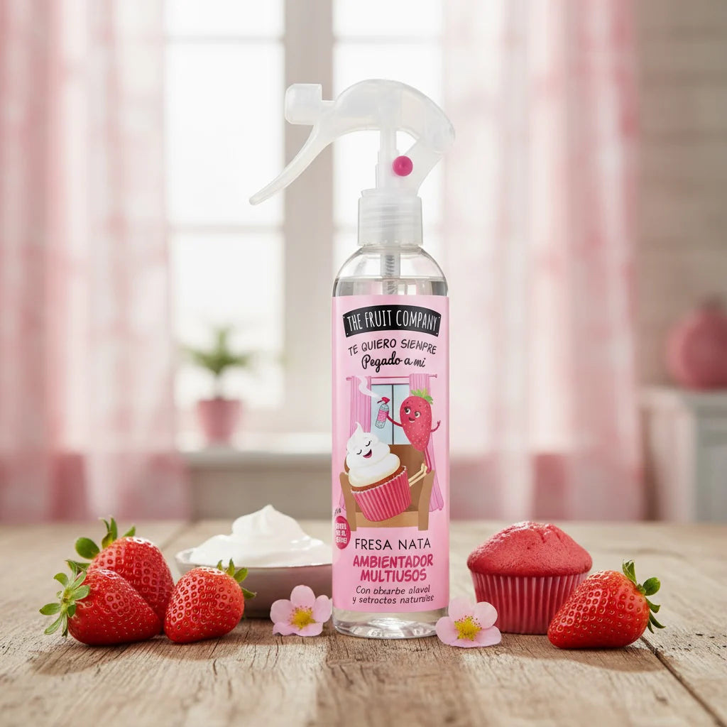 Spray textile - fraise chantilly - The Fruit Company - 250 ml